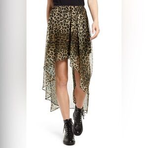 ALL SAINTS 
All Saints Silvina Leopard Print‎ High Low Skirt size8